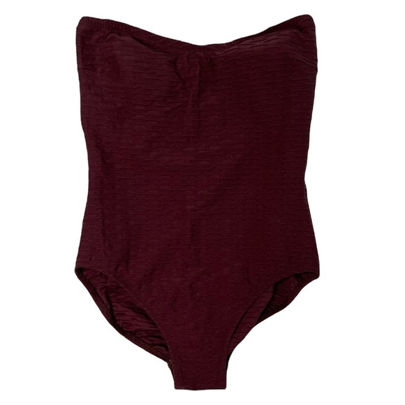 GOTTEX Ladies Brown Textured Bandeau with Matching Coverup Size 12 / Large NEW - Picture 2 of 16